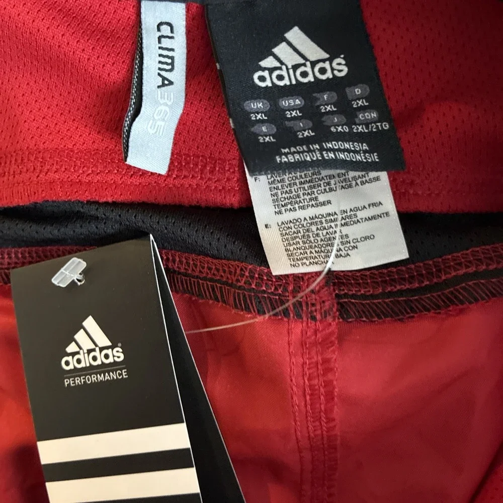 adidas Mens Clima365 Basketball Shorts Red Black Size 2XL XXL NWT